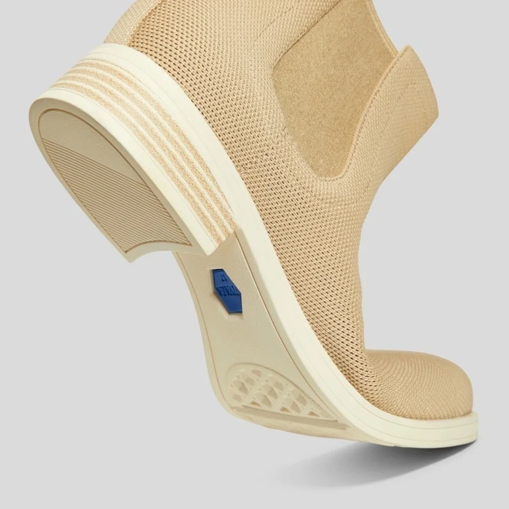 VIVAIA Beige Knit Chelsea Boots Water Resistant Slip‎ On Women's Size 8 EU 39 - Picture 5 of 14